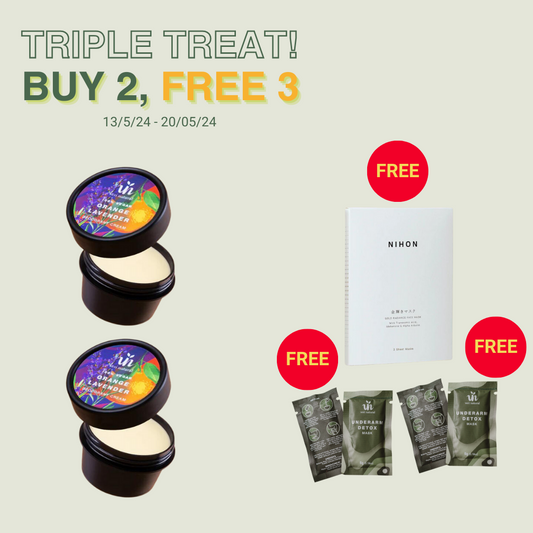 Buy 2 FREE 3 - [10% OFF] 2x Deo Cream Combo Orange Lavender + 3 Free Gifts (Up to RM43.79)