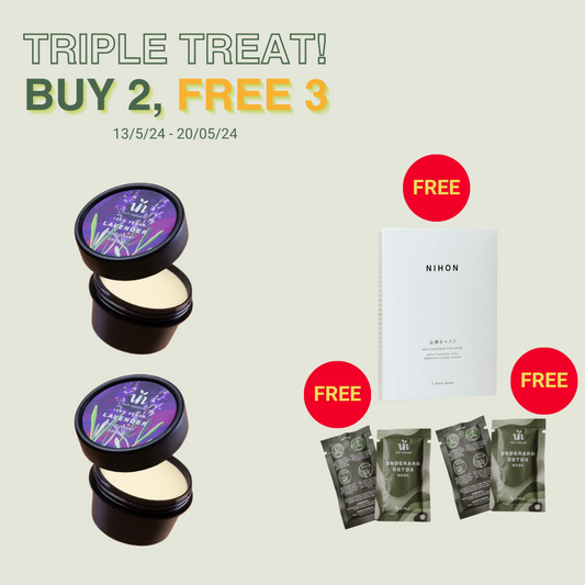 Buy 2 FREE 3 - [10% OFF] 2x Deo Cream Combo Lavender + 3 Free Gifts (Up to RM43.79)