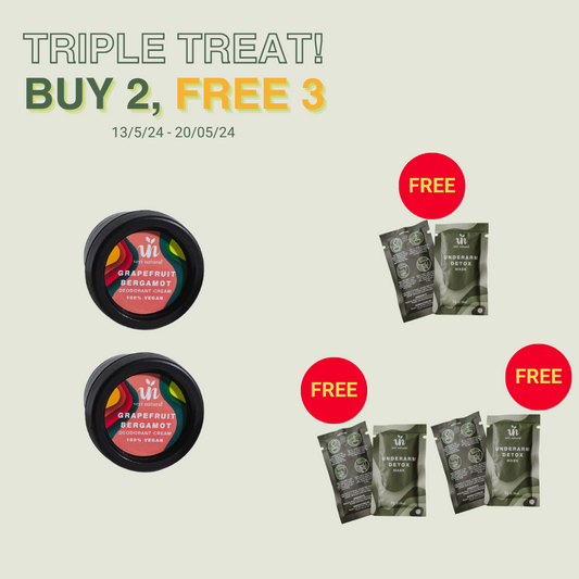 Buy 2 FREE 3 - [10% OFF] 2x Deo Mini Cream Combo Grapefruit Bergamot + 3 Free Gifts (Up to RM20.70)