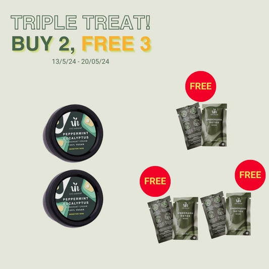 Buy 2 FREE 3 - [10% OFF] 2x Deo Mini Cream Combo Mini/Mild Sensitive Skin + 3 Free Gifts (Up to RM20.70)