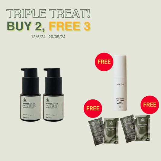 Buy 2 FREE 3 - [10% OFF] 2x Skin Restoration Face Serum + 3 Free Gifts (Up to RM43.79)
