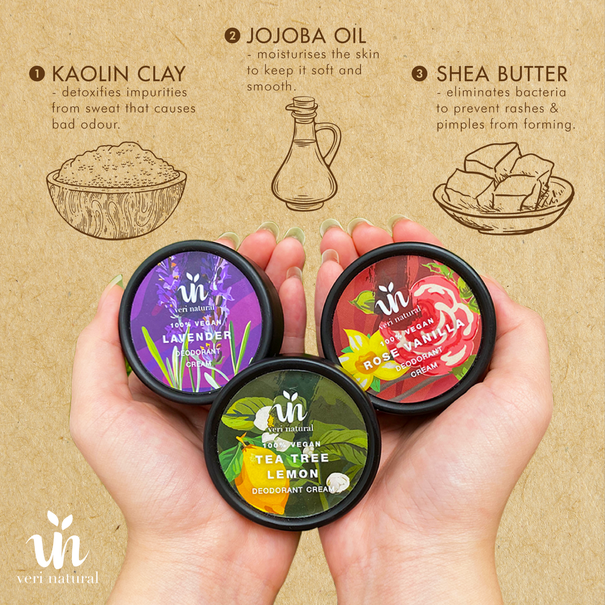40% Clearance - 3x Juniper Cedarwood Deodorant Cream