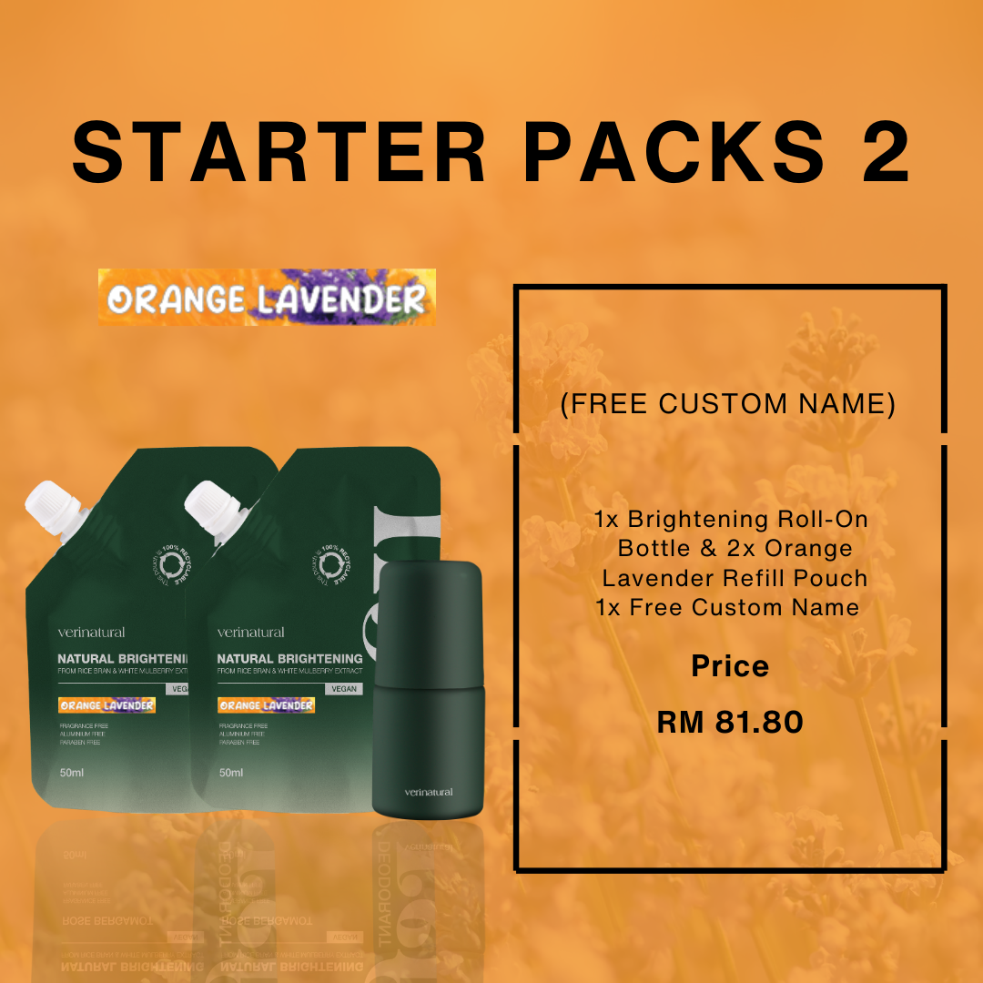 Orange Lavender Starter Pack 2 - 1 Bottle, 2 Refill Pouch & FREE Custom Name