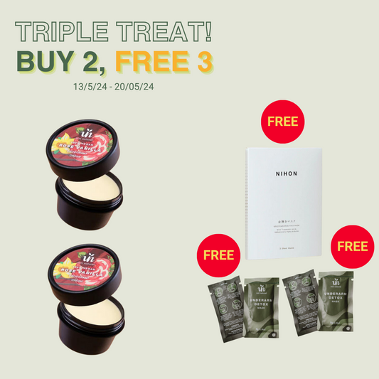 Buy 2 FREE 3 - [10% OFF] 2x Deo Cream Combo Rose Vanilla + 3 Free Gifts (Up to RM43.79)