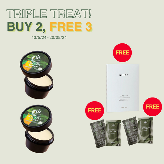 Buy 2 FREE 3 - [10% OFF] 2x Deo Cream Combo Tea Tree Lemon + 3 Free Gifts (Up to RM43.79)
