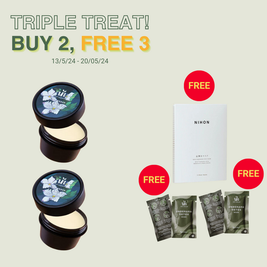 Buy 2 FREE 3 - [10% OFF] 2x Deo Cream Combo Jasmine + 3 Free Gifts (Up to RM43.79)