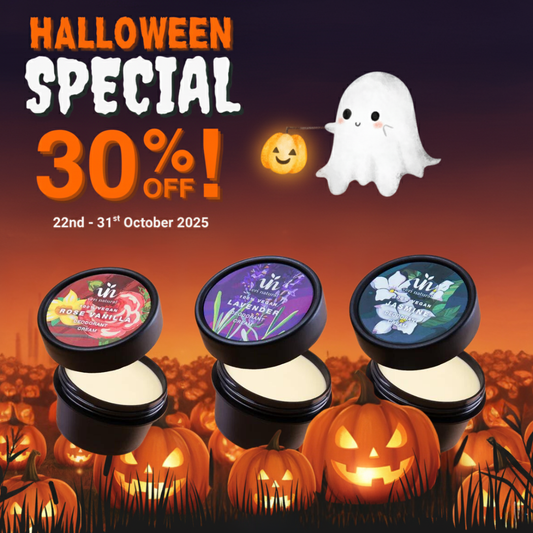 [30% OFF] Halloween Special! Deo Cream Trio Indoor Set - Rose Vanilla, Lavender & Jasmine