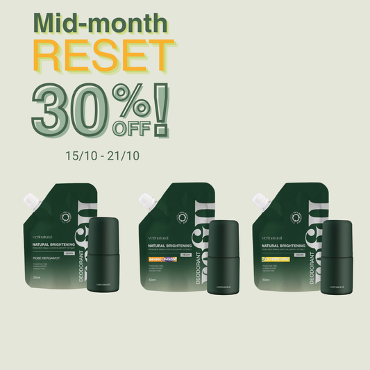 [30% OFF] Mid-month! Deo Roll-on Trio The 9-to-5 & Beyond Set - Rose Bergamot, Orange Lavender & Tea Tree Lemon