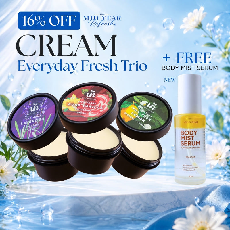 [16% Off] Cream Trio - Lavender + Tea Tree Lemon + Rose Vanilla + FREE Body Mist SERUM