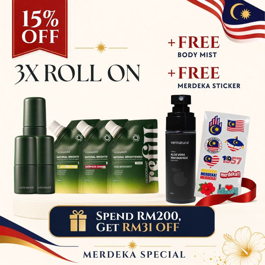 [15% Off] Roll-On Trio - Tea Tree Lemon + Watermelon Lemonade + Rose Bergamot + FREE Body Mist + Stickers