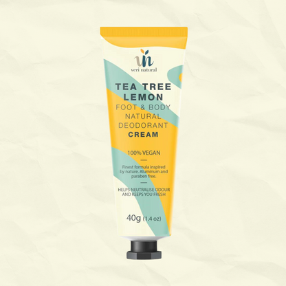 Foot & Body Natural Deodorant Cream - Tea Tree Lemon
