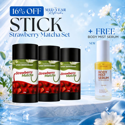 [16% Off] Stick Trio - Strawberry Matcha x3 + FREE Body Mist