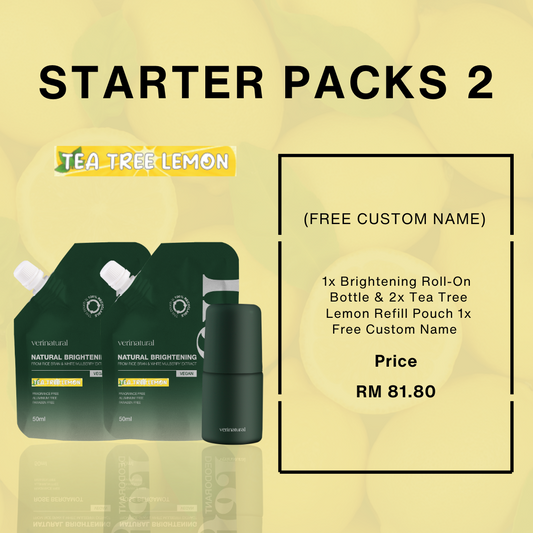 Tea Tree Lemon Starter Pack 2 - 1  Bottle, 2 Refill Pouch & FREE Custom Name