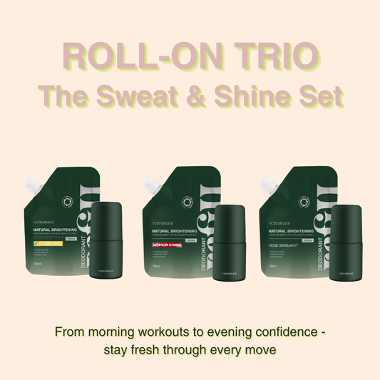[20% OFF] Bundle Deals! Deo Roll-on Trio The Sweat & Shine Set - Tea Tree Lemon, Watermelon Lemonade & Rose Bergamot