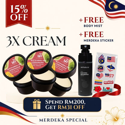 [15% Off] Cream Trio - 3X Watermelon Lemonade + FREE Body Mist + Stickers