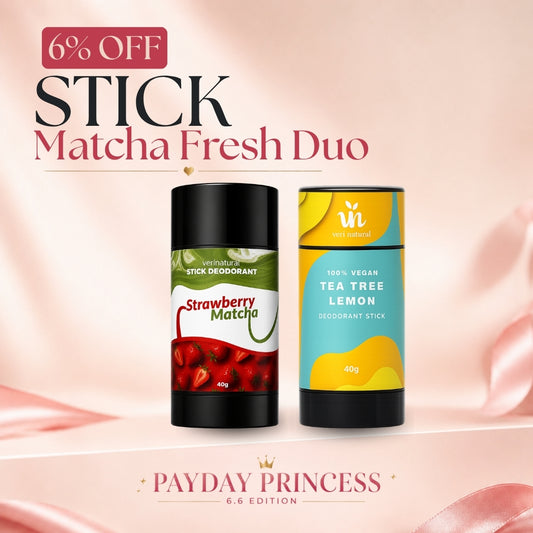 [6% Off] 6.6 Stick Deo Combo - Strawberry Matcha + Tea Tree Lemon