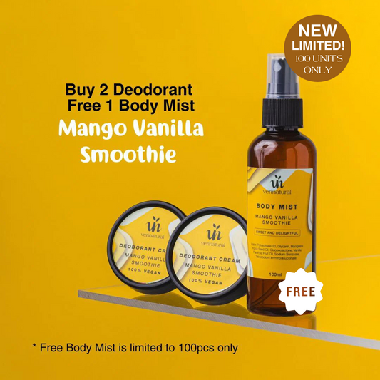 OCTOBER SPECIAL - Mango Vanilla Smoothie Deodorant Cream (Buy 2 Combo, FREE Body Mist)