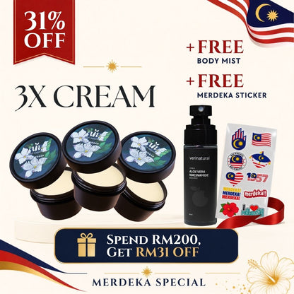 [31% Off] Cream Trio - 3X Jasmine + FREE Body Mist + Stickers