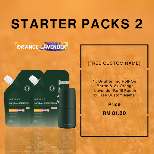 Orange Lavender Starter Pack 2 - 1  Bottle, 2 Refill Pouch & FREE Custom Name