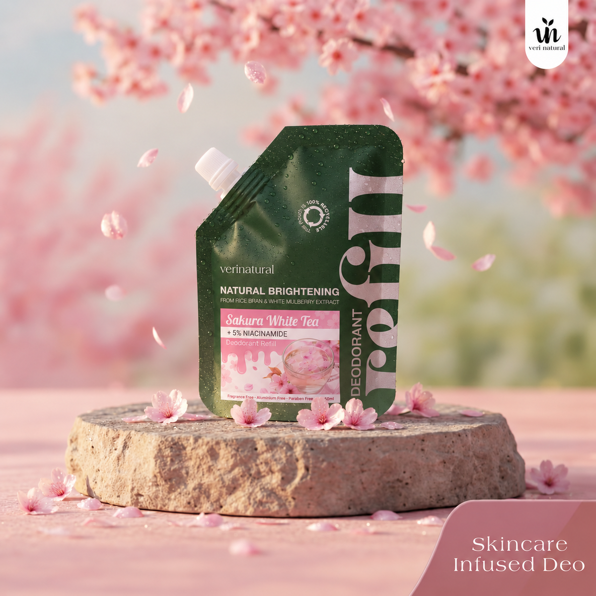Limited Edition - Sakura White Tea Refillable Roll-On Deodorant