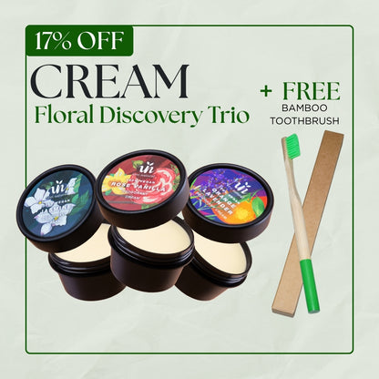 [17% Off] Cream Trio - Rose Vanilla + Jasmine + Orange Lavender + FREE Bamboo Toothbrush