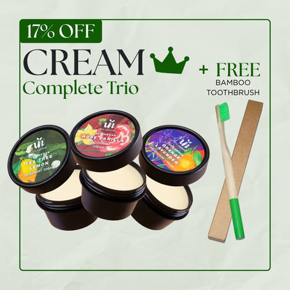 [17% Off] Cream Trio - Rose Vanilla + Tea Tree Lemon + Orange Lavender + FREE Bamboo Toothbrush