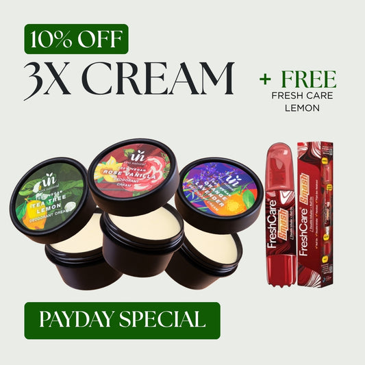 [10% Off] Cream Trio - Rose Vanilla + Tea Tree Lemon + Orange Lavender + FREE Fresh Care