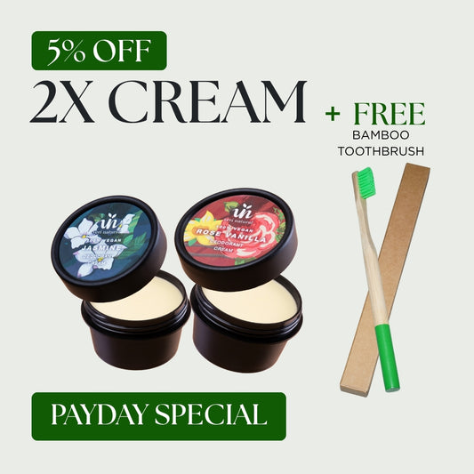 [5% Off] Cream Combo - Rose Vanilla + Jasmine + FREE Bamboo Toothbrush