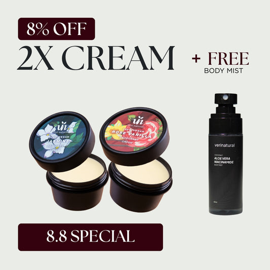 [8% Off] Cream Combo - Rose Vanilla + Jasmine + FREE Body Mist