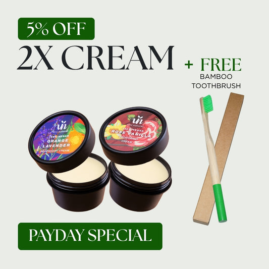 [5% Off] Cream Combo - Rose Vanilla + Orange Lavender + FREE Bamboo Toothbrush