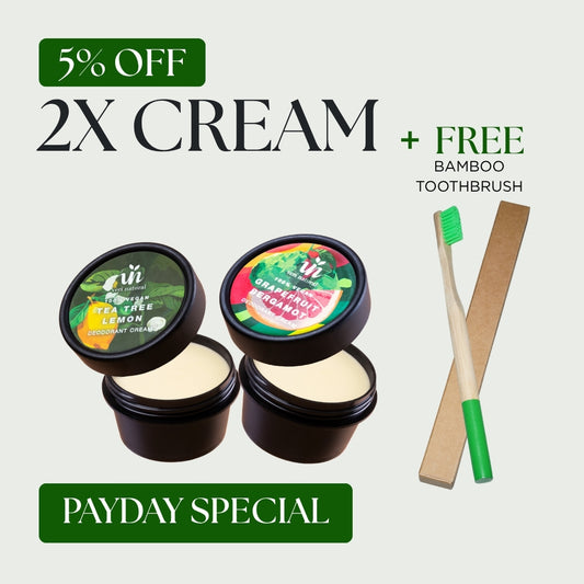 [5% Off] Cream Combo - Tea Tree Lemon + Grapefruit Bergamot + FREE Bamboo Toothbrush