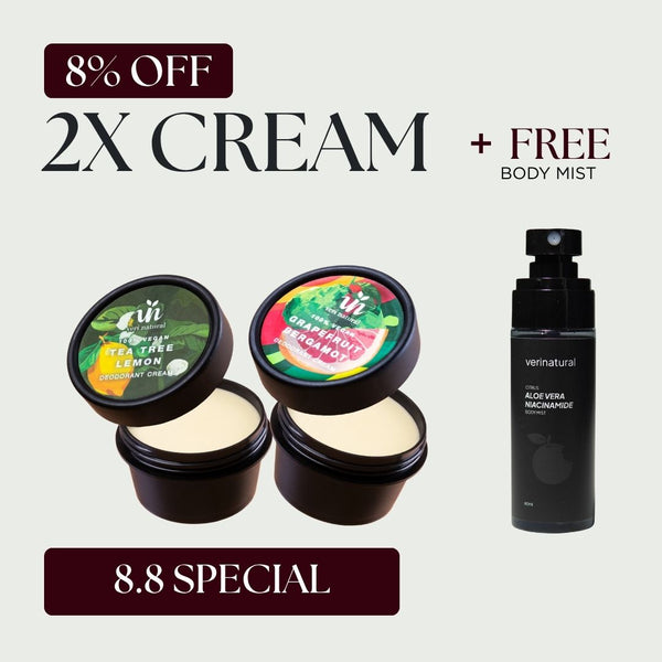 [8% Off] Cream Combo - Tea Tree Lemon + Grapefruit Bergamot + FREE Body Mist