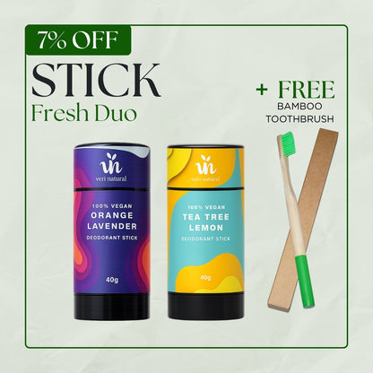 [7% Off] Stick Combo - Tea Tree Lemon + Orange Lavender + FREE Bamboo Toothbrush