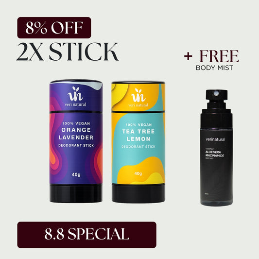 [8% Off] Stick Combo - Tea Tree Lemon + Orange Lavender + FREE Body Mist